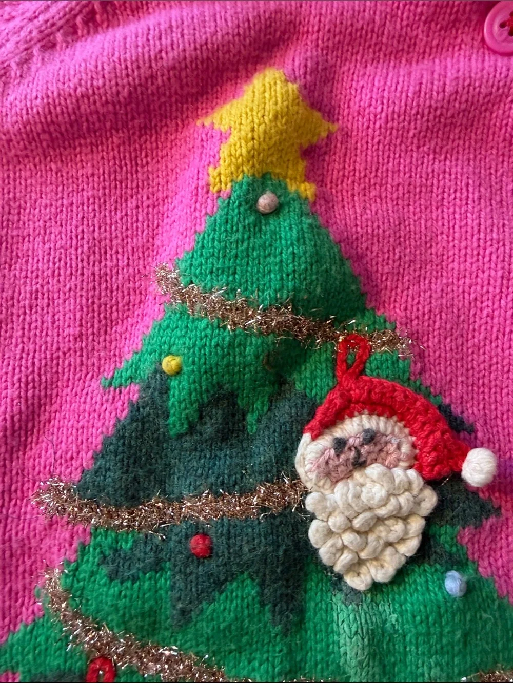 Mini Boden Hot Pink Holiday Sweater Top